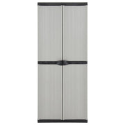 Armadietto da Giardino con 3 Ripiani Grigio e Nero 68x40x168 cm 340983