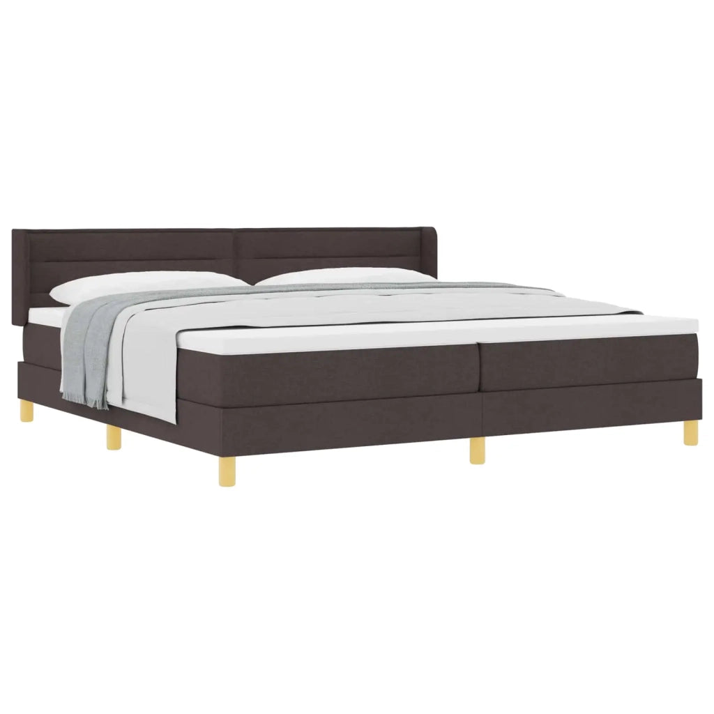Letto a molle con materasso Marrone Scuro 200 x 200 cm Tessuto 3341254