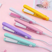 Trade Shop - Mini Piastra Per Capelli Portatile Professionale Con Contenitore Plastica Per Donne Ragazze -