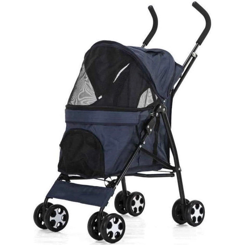Trade Shop - Passeggino Cani Viaggi Carrozzina Pieghevole Parapioggia Auto Portatile 4 Ruote -