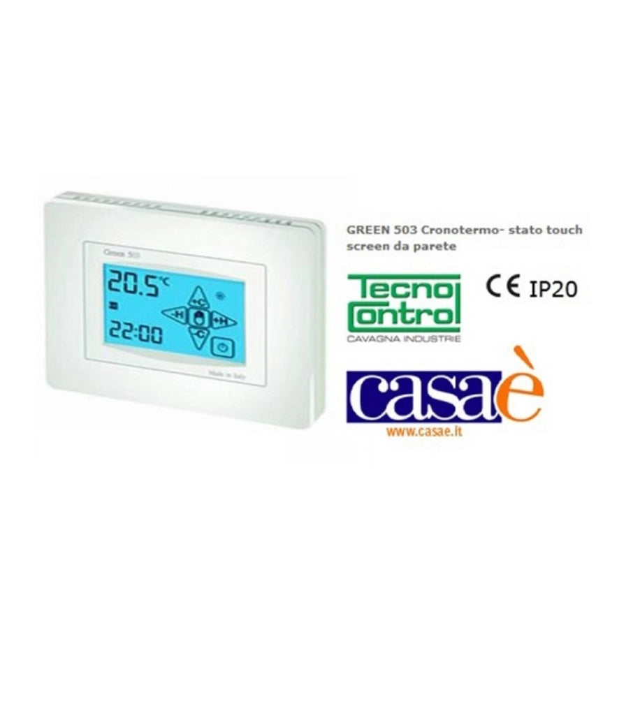 Cronotermostato Touch Screen Digitale Antracite Retroilluminato - Tecnocontrol