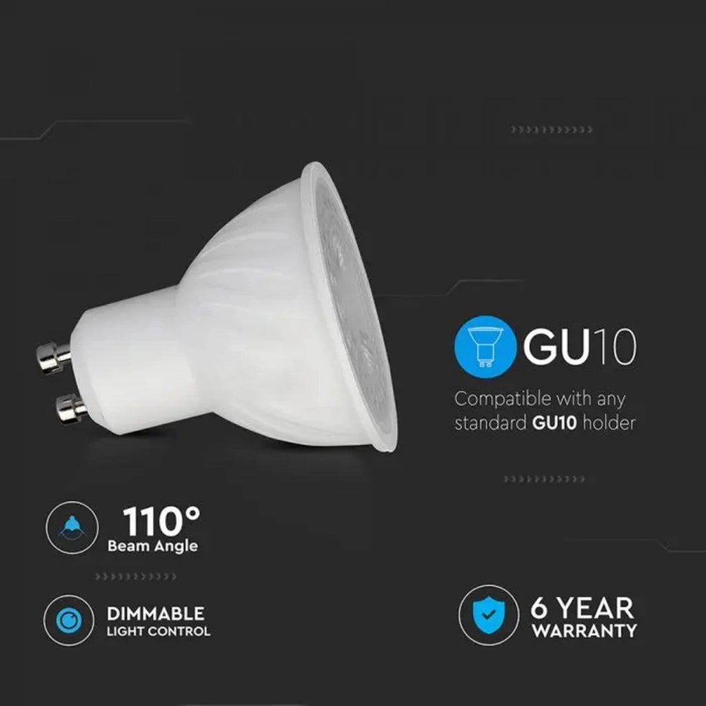 Lampada LED GU10 Dimmerabile Triac Taglio di Fase 6W 445lm, Angolo Largo 110° 220V, 3000K/4000K/6500K (Bianco Caldo 3000K)