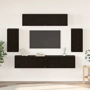vidaXL Set mobile TV 6 pcs Rovere nero 80 x 30 x 30 cm
