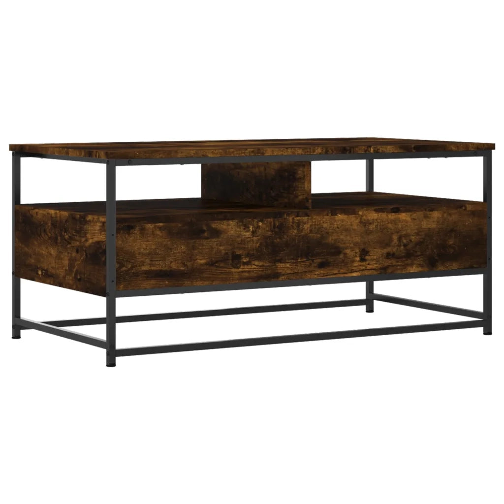 Tavolino da Salotto Rovere Fumo 100x51x45 cm Legno Multistrato 835286