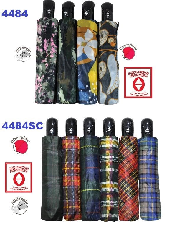 1 Pezzo Ombrello da Pioggia Apri e Chiudi Mini Scozzese 6 Decori