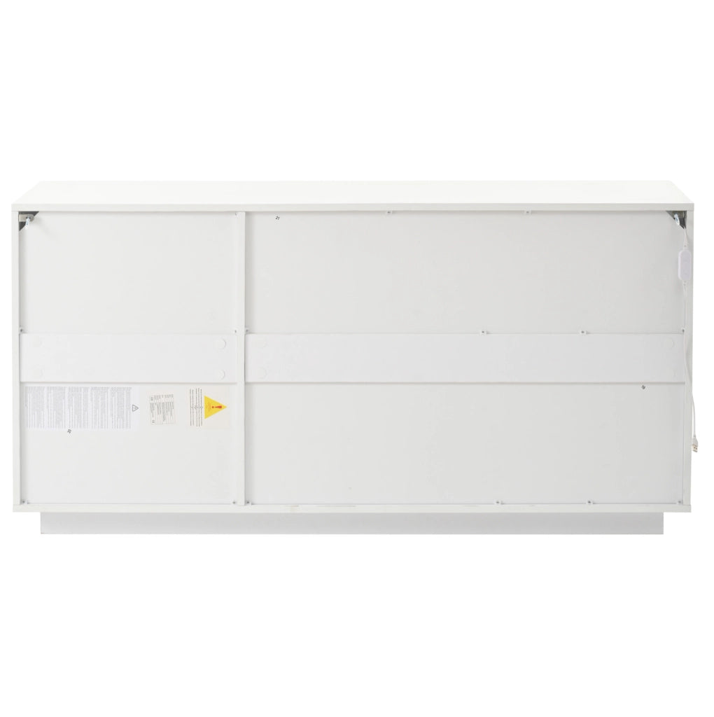 Credenza moderna bianco e nero 140 x 40 x 70 cm con LED e ante regolabili