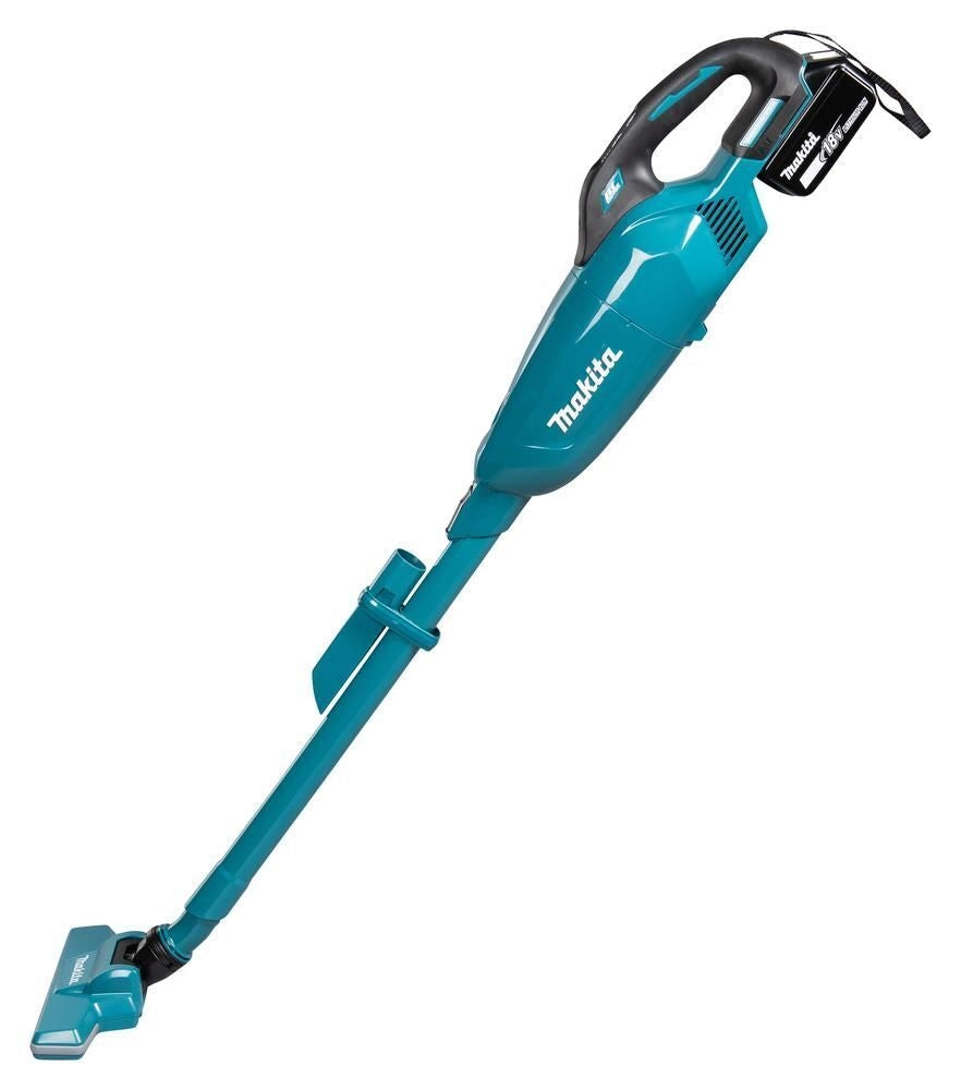 Makita DCL284FZ scopa elettrica Aspirapolvere a bastone 2 in 1 Batteria Secco Tessuto Senza sacchetto Nero, Turchese