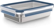 Contenitore di conservazione in acciaio inossidabile a 12 litri - rettangolare - resistente alla lavastoviglie - resistente al forno - contenitore di conservazione Clip & Close per congelatore