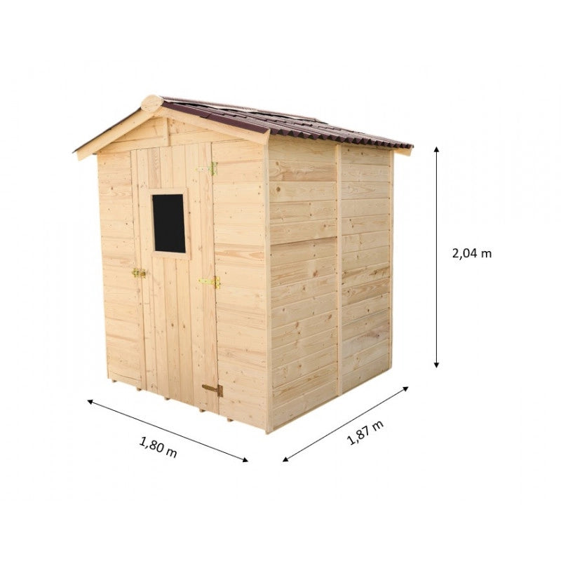 Casetta in legno da giardino con lucernario – 160x160 cm – pannelli 16 mm, tetto bitumato e pavimento – ED1616.01 Foresta