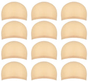 Pruicaps in Nylon - 12 pezzi - Cappe pruiche per capelli - Flessibili/Elastiche - Aderenti/Respiranti - Leggere/Comode - Colore della pelle - Cappe per capelli