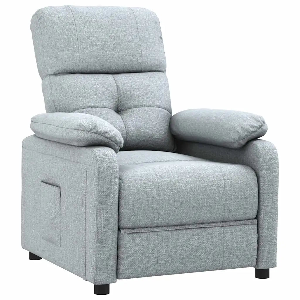 Divano Sedia-Poltrona Reclinabile in Tessuto Grigio Chiaro 384846