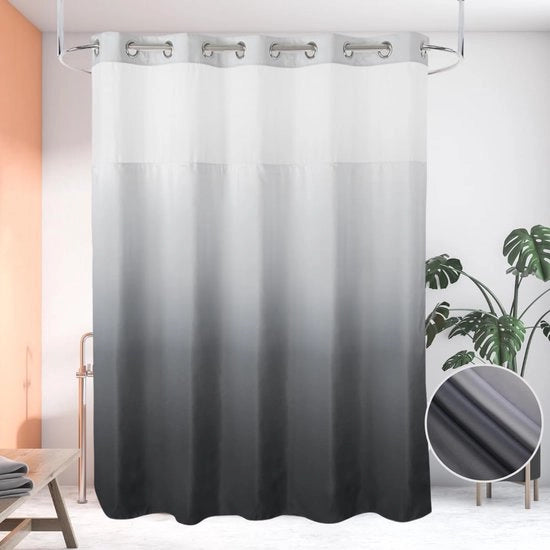 Douchegordino a griglia - Poliestere - 180x200 cm - Gradiente Grigio