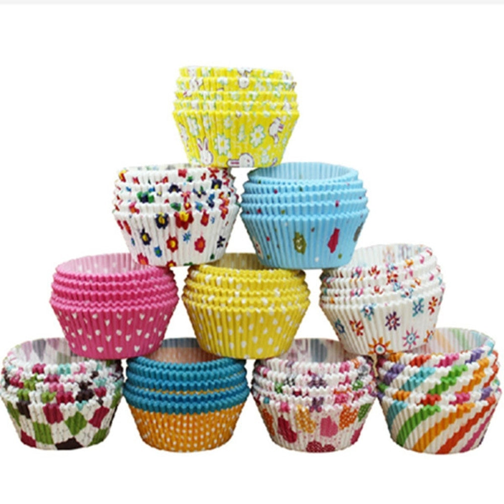 Trade Shop - Kit Pirottini Carta Oleata Cupcake Cases Per Stampi Torta Muffin Colori Misti -      -480 Pezzi -