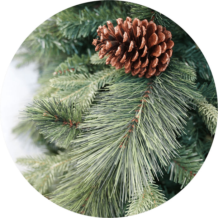 Albero di Natale Artificiale 210 cm Rami Pigna del Gargano Verde con Pigne
