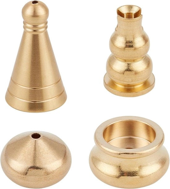 Set da 4 pezzi per tenere il fumo di tabacco in metallo per canne e bastoncini, piatto dorato per decorazione di casa