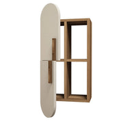 Mensola da parete in legno "Rose" - 35 x 22 x 60 cm - Noce crema
