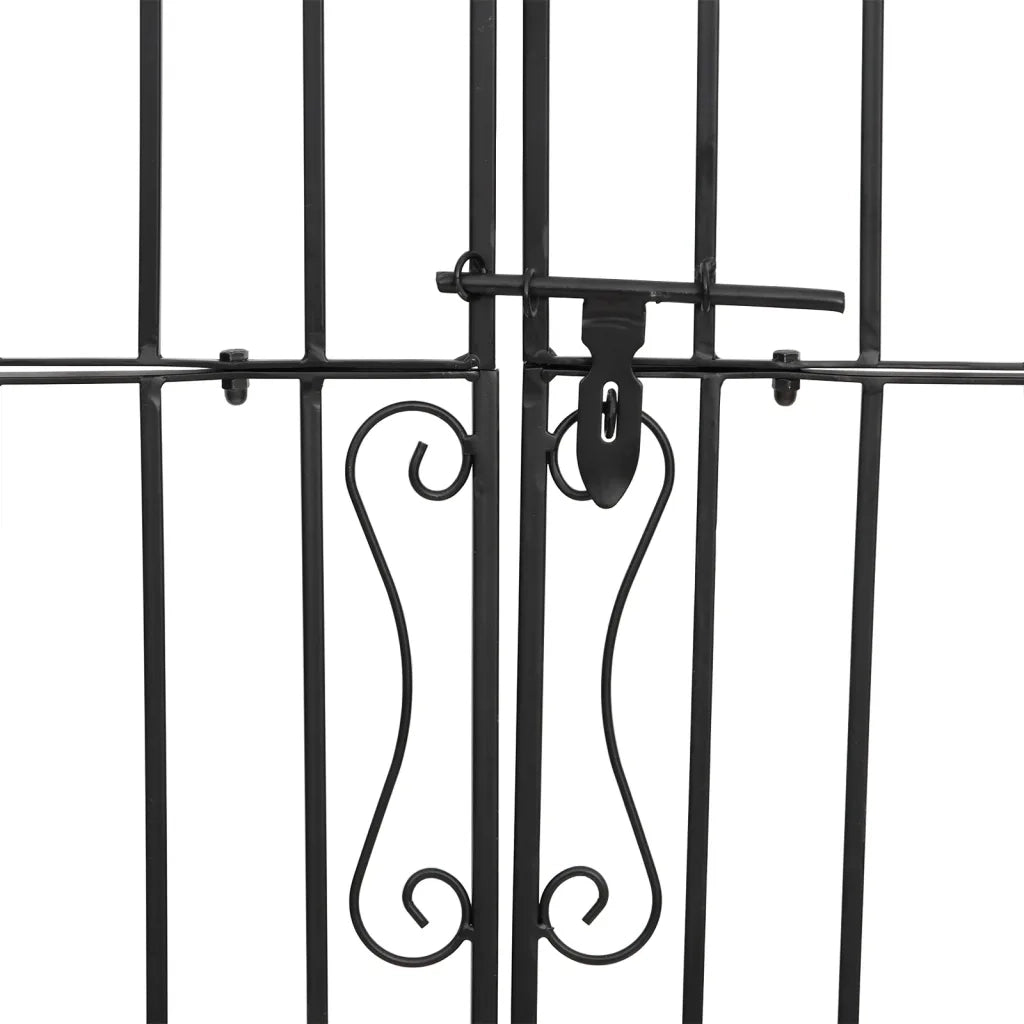 Cancello da Giardino Nero 121x8x180 cm in Ferro Battuto CFW8384781