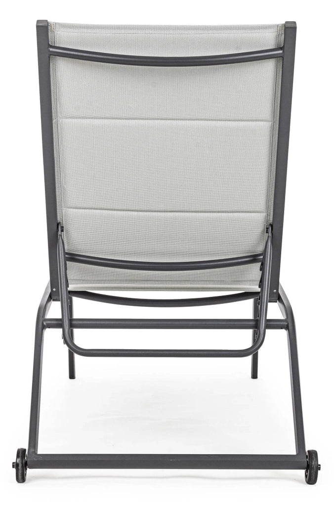 Lettino Prendisole da Giardino 61x192x105 cm con Ruote in Alluminio Antracite