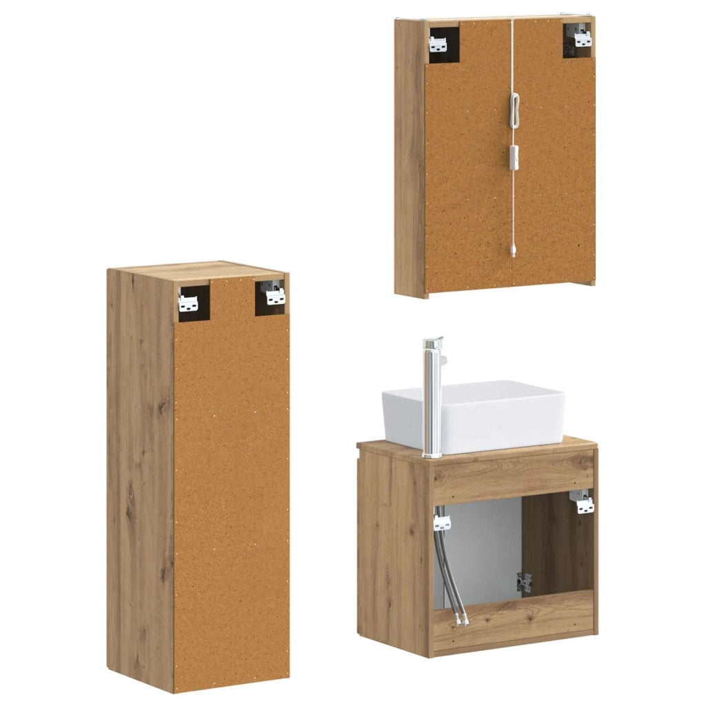 Set di mobili per il bagno 4 pcs Rovere Artigianale 3407454