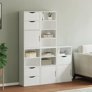 Armadietti Laterali 5 pz ODDA Bianco 40x24x79 cm Legno di Pino 3365367
