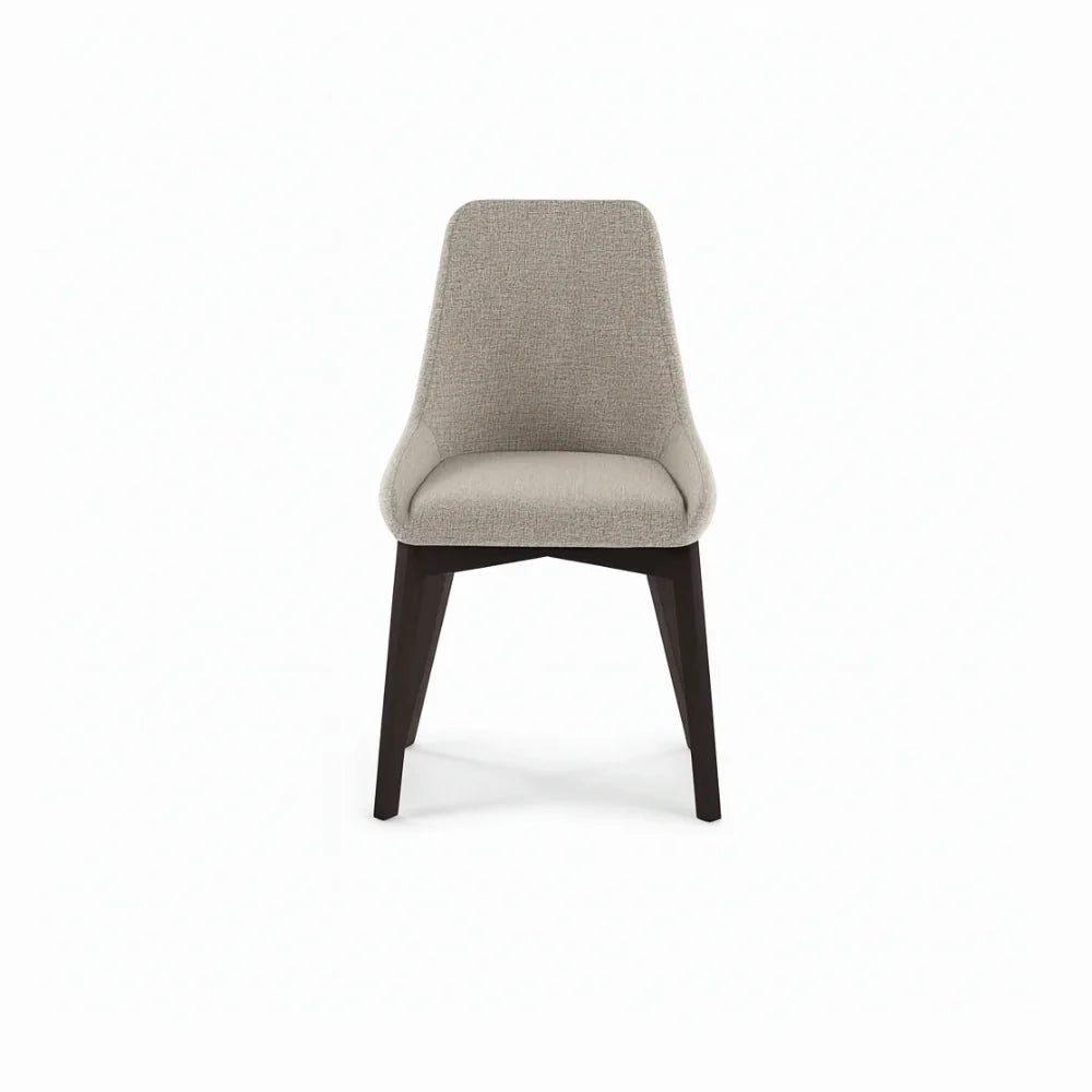 Set di 4 sedie da pranzo imbottite in tessuto beige Erythea con struttura in metallo facili da pulire | Duzzle