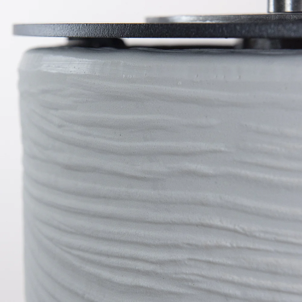 Camino a Bioetanolo Braciere da Pavimento Ø35xh55 cm per Interno ed Esterno Raffaello Bianco Perla