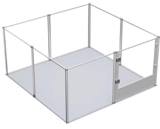 Cassa per Animali da Compagnia - 6 Pannelli - Gabbia Spaziosa per Piccoli Animali - Dimensione L - 132x132x80.5cm