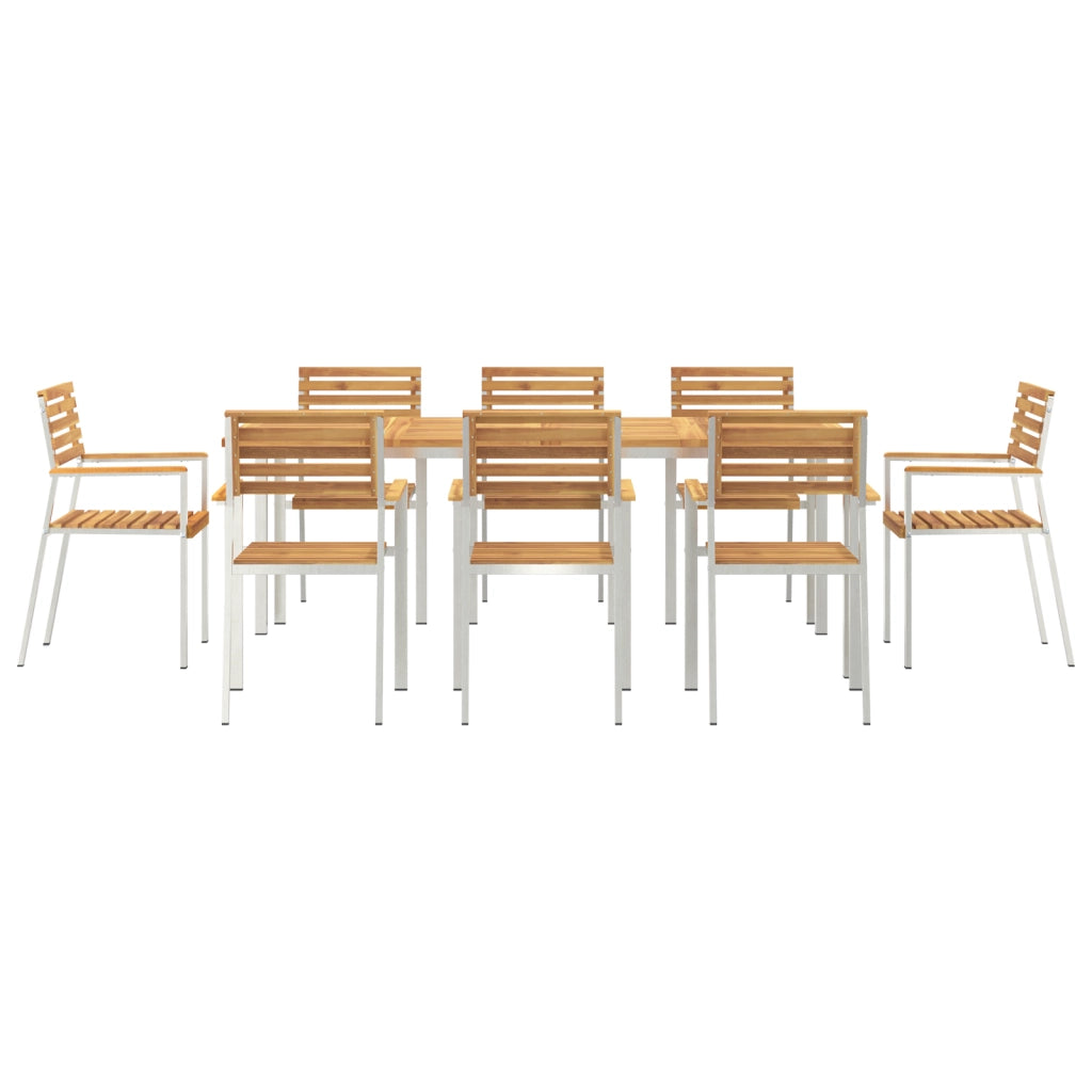 Set da Pranzo da Giardino  9 Pezzi Legno Massello di Acacia