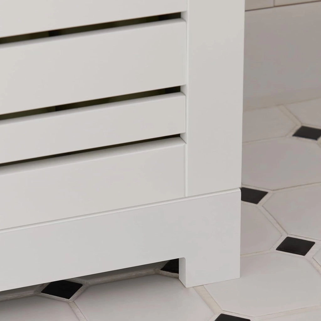 Mobile Alto Bagno – Armadio Bagno Salvaspazio con Ripiani Regolabili – Grande Capacità in Legno Resistente all’Umidità, per Cucina, Soggiorno, Bianco, 60x160x30 cm, BZR44-W