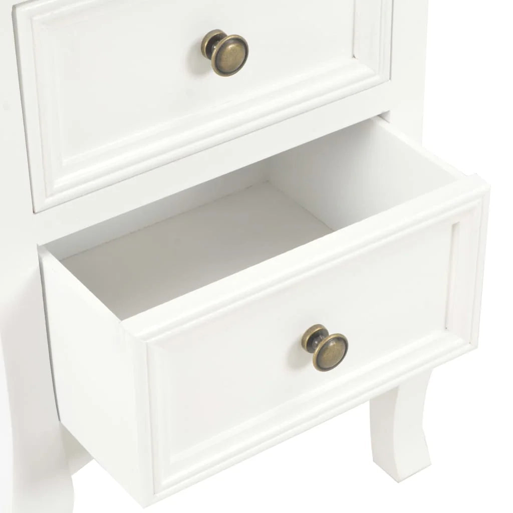 Comodino comodino cassettiera mobili per camera da letto 2 pezzi bianco 35x30x49 cm MDF 1402162