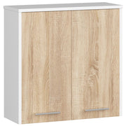 Mobile bagno sospeso AKORD FIN Bianca 60 cm 2 ante inserto frontale Sonoma Quercia 60x22,5x60 cm