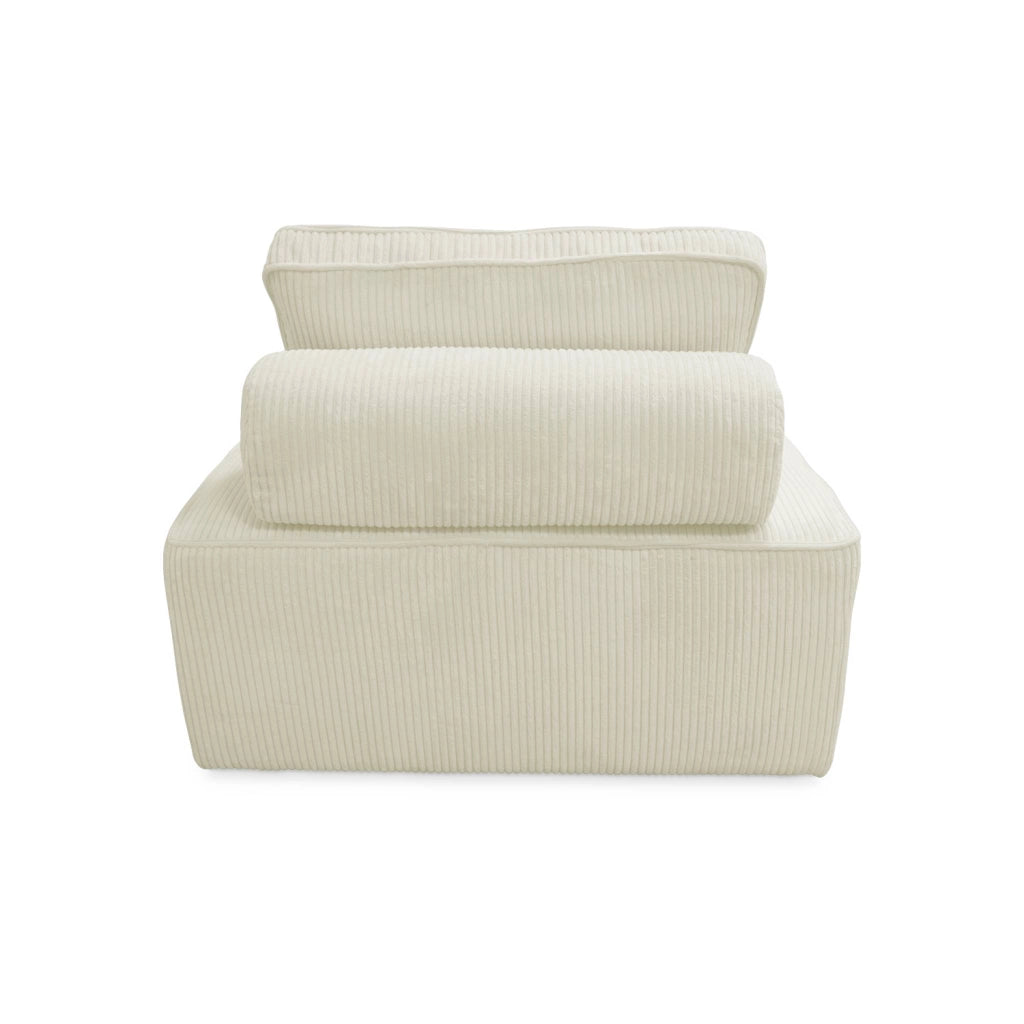 Divano modulare in velluto, 3 posti, crema