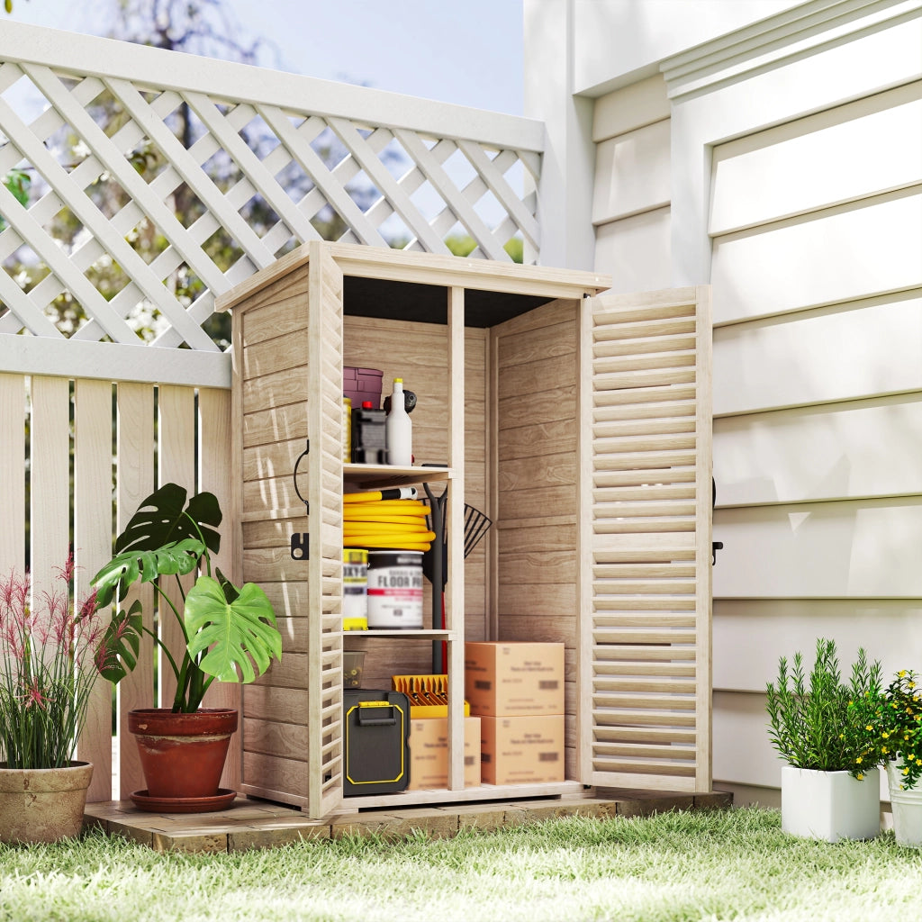 Armadio da Giardino in Legno ¨C zephmum ¨C Naturale 75x50x118 cm