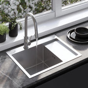 Lavello In Acciaio Fin Brush Nickel senza rubinetto da cucina