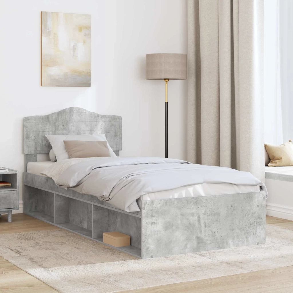 Struttura del letto Calcestruzzo 90 x 200 cm Pino massello 3412946