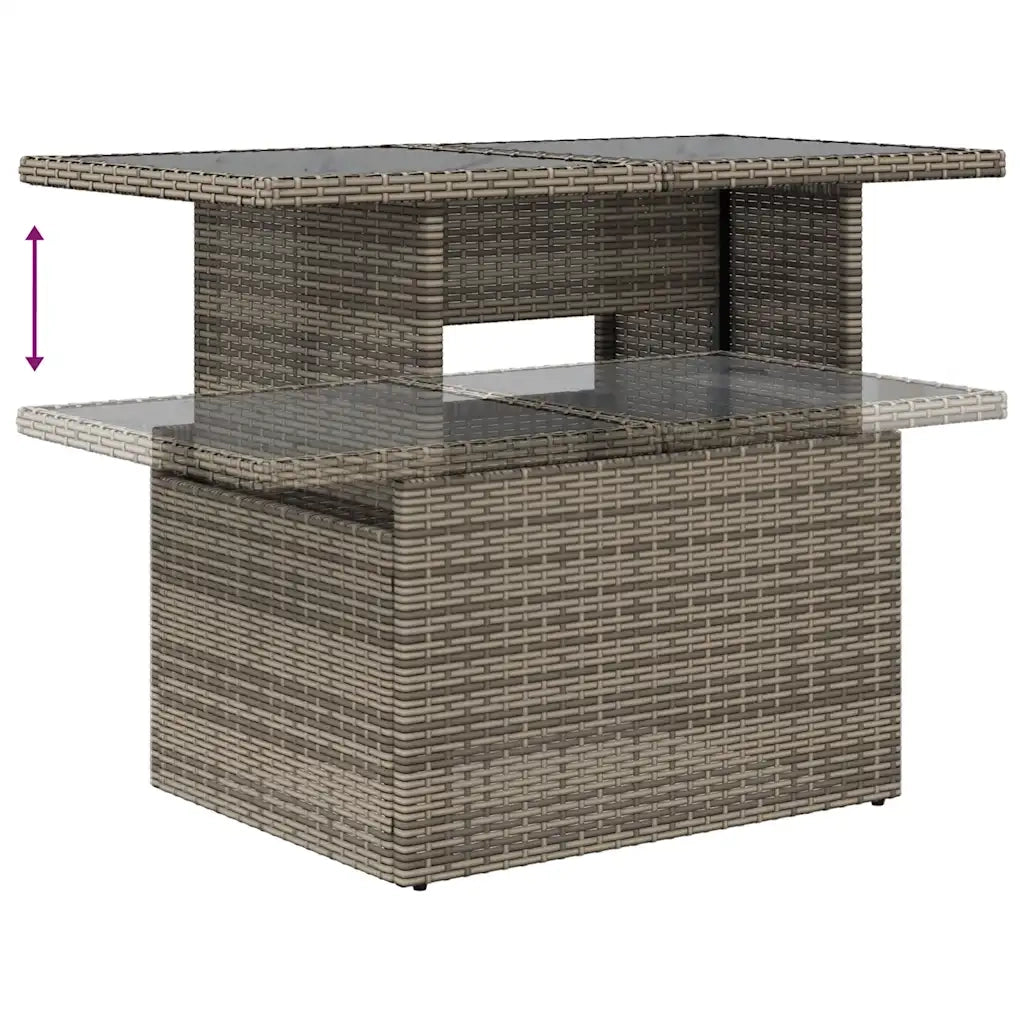 Set Divani da Giardino con Cuscini 7pz Nero Polyrattan Acacia