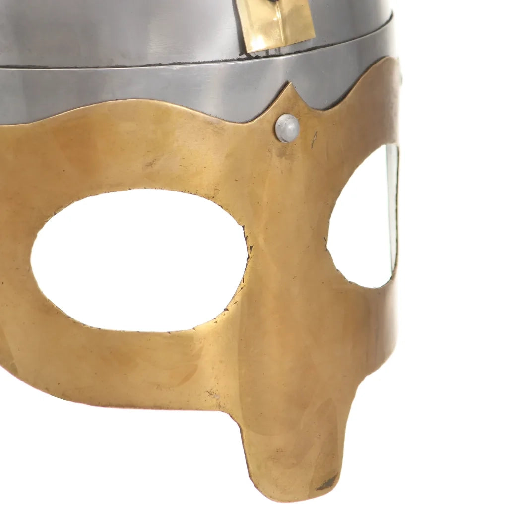 Elmo da Vichingo Antico Replica LARP Argento in Acciaio CFW5043197