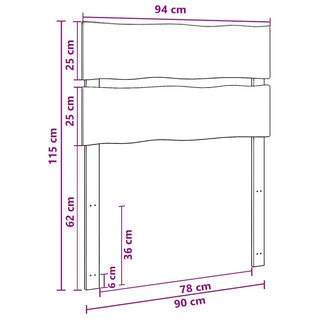 Testiera con bordo vivo ROSTOCK Marrone Scuro 90 cm 903302
