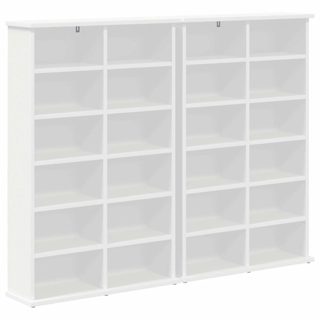 Mobile per CD 2 pz Bianco 60 x 17 x 92 cm Legno ingegnerizzato 8012731