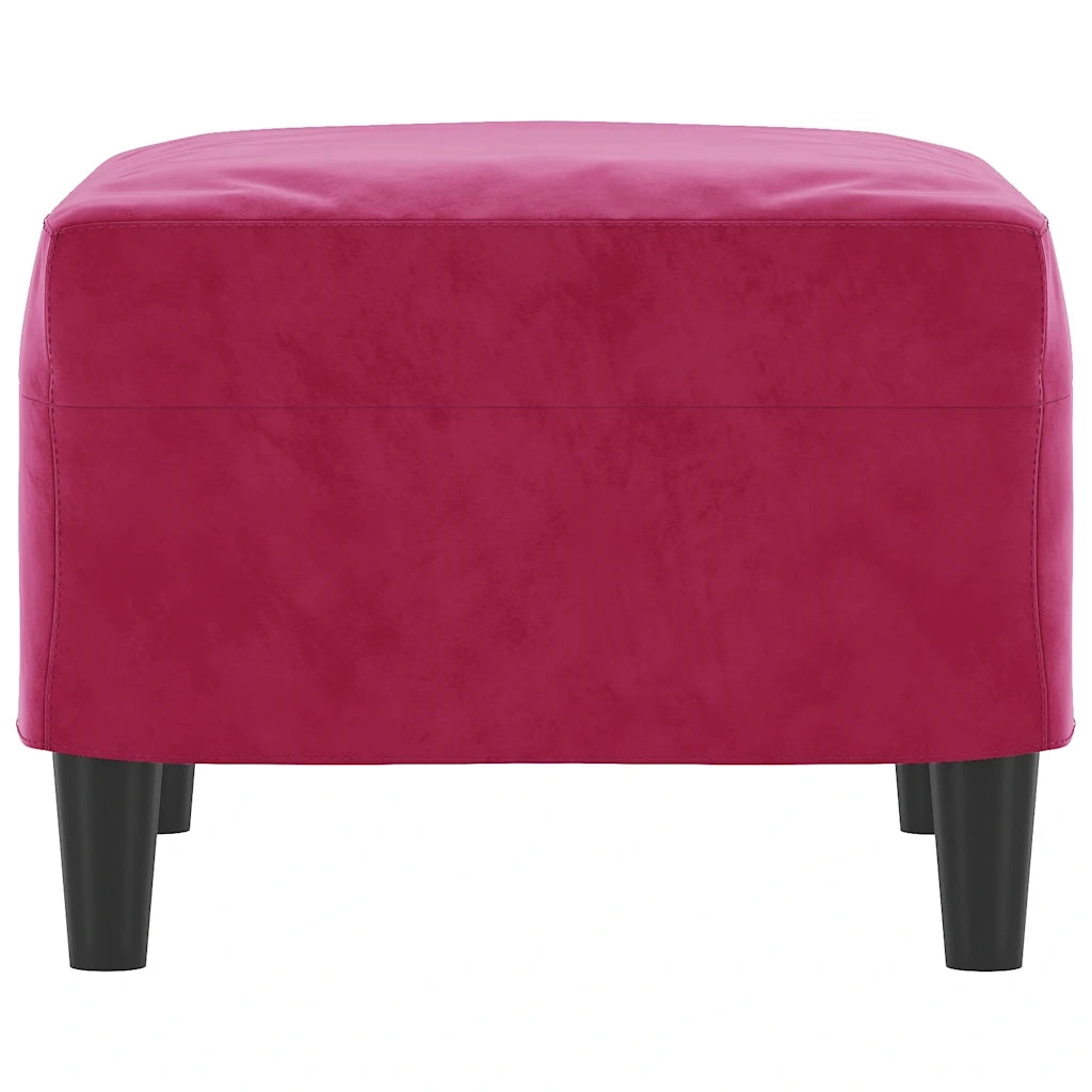 Poggiapiedi Rosso Vino 60x50x41 cm in Velluto 349297
