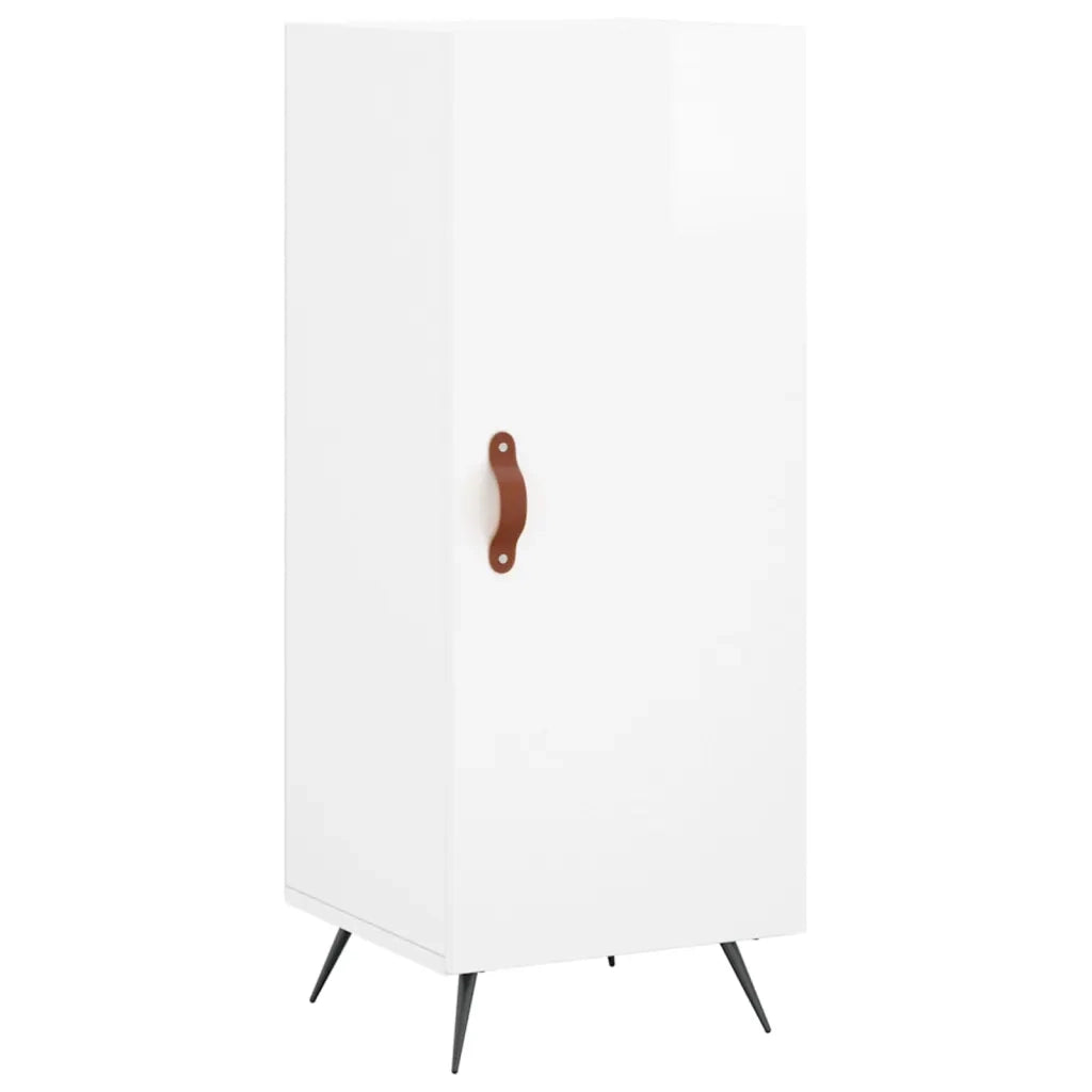Credenza Bianco Lucido 34,5x34x90 cm in Legno Multistrato 828510