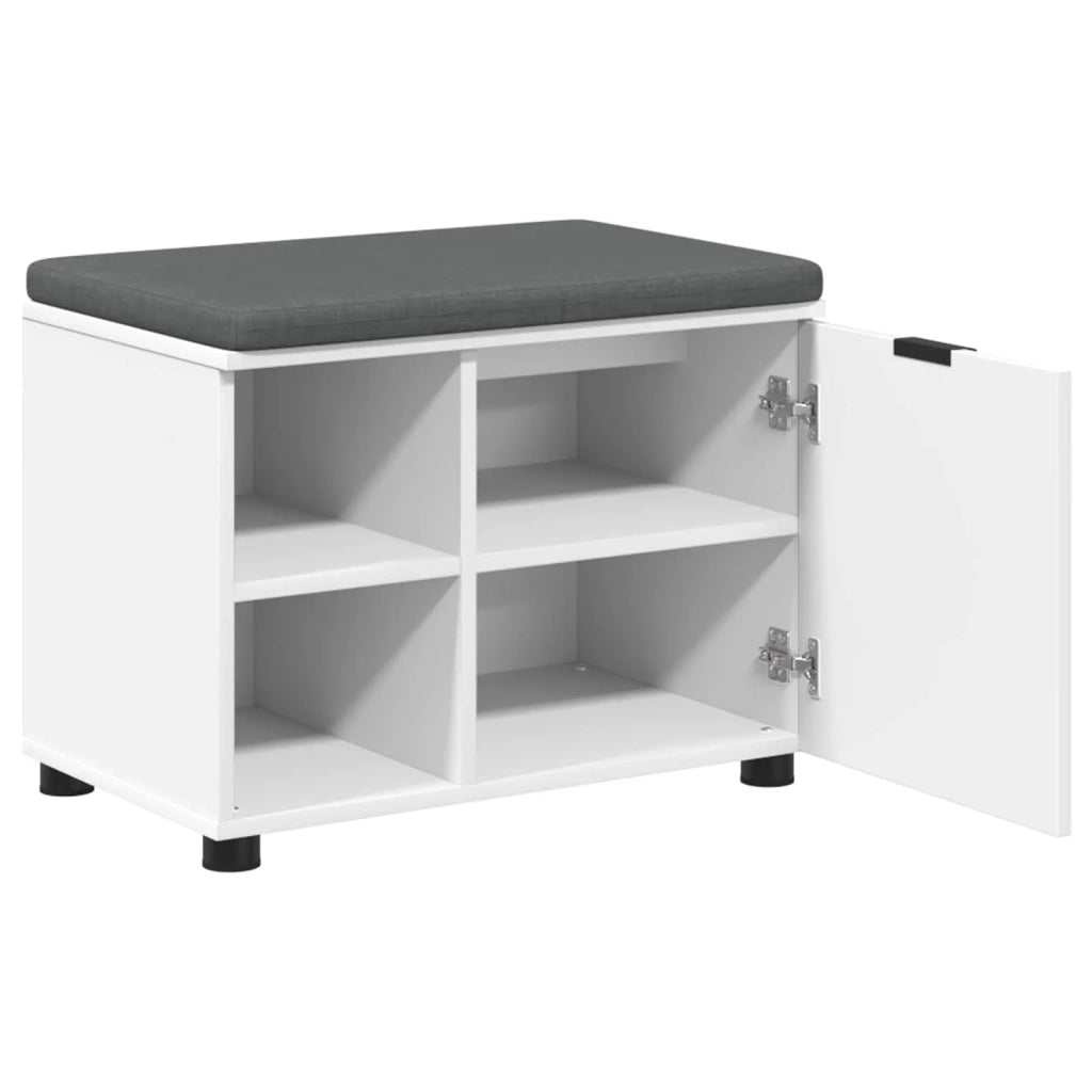 Panca per ingresso con cuscino-Sgabello-Panca da Corridoio Bianco 60 x 38 x 46 cm 676231