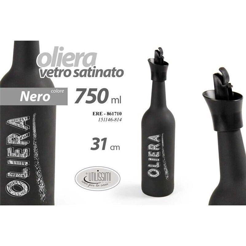 OLIERA IN VETRO SATINATO DA 750CC COLORE NERO
