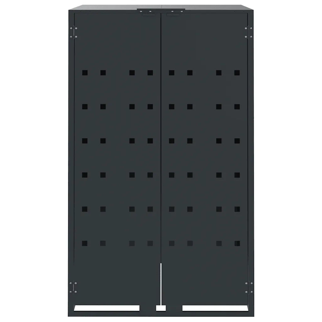 Copribidone con Ruote 4 Bidoni Antracite 276x79x117cm Acciaio