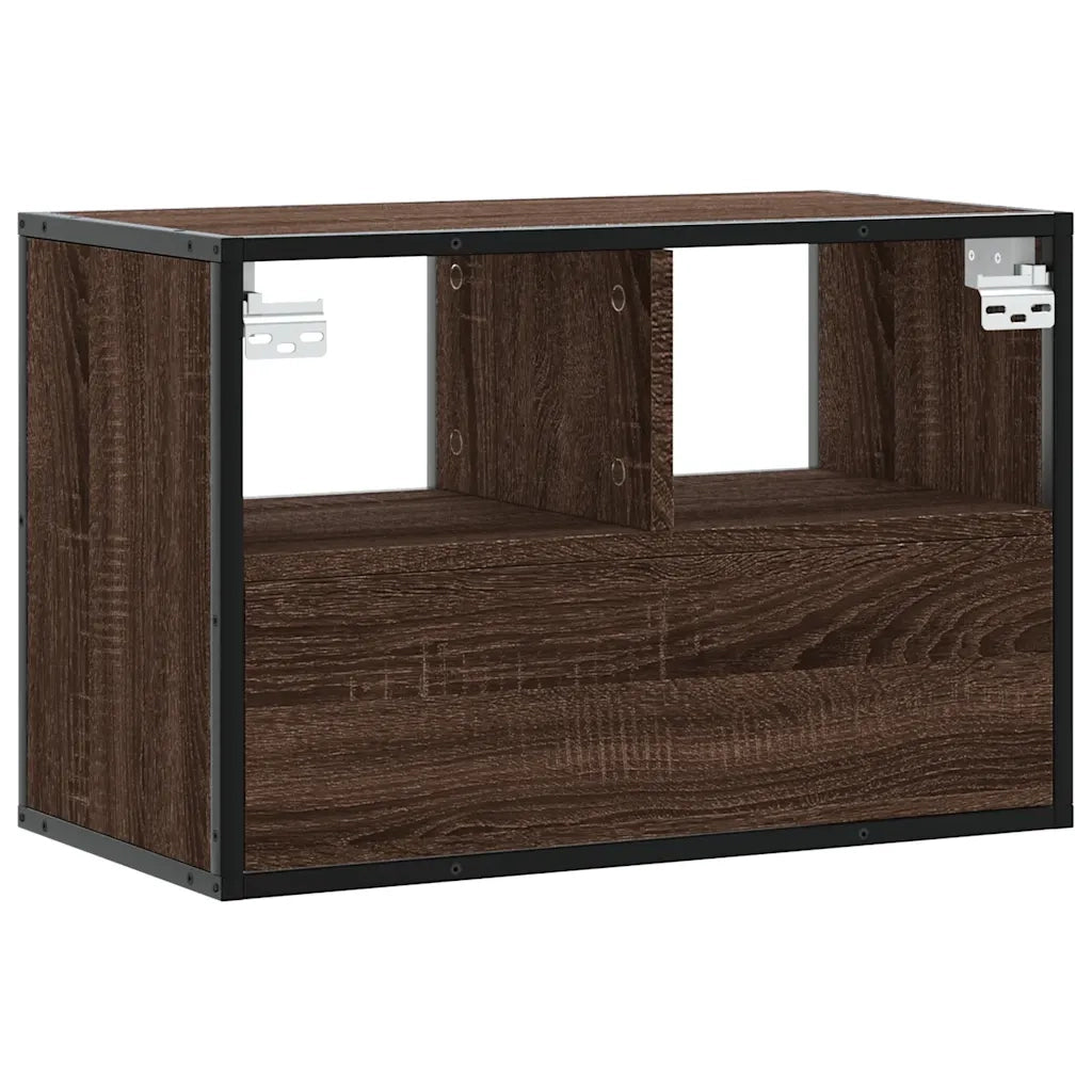 Mobile TV Rovere Marrone 60x31x39,5cm in Truciolato e Metallo 848918