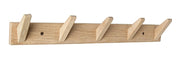 Appendiabiti a Muro 5 Ganci 57x9 cm in Legno Daiki Natural