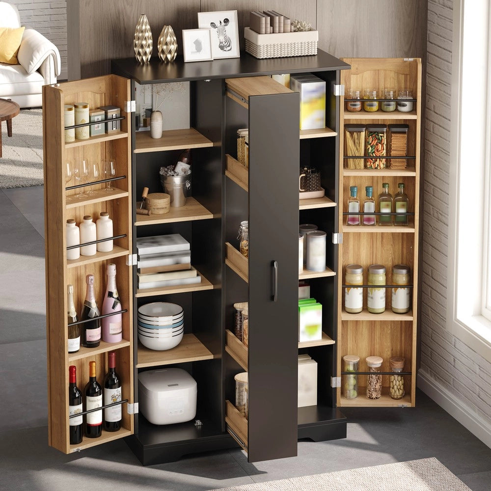 Mobile cucina con ripiani regolabili ¨C Minimal ¨C nero 150x78x40 cm