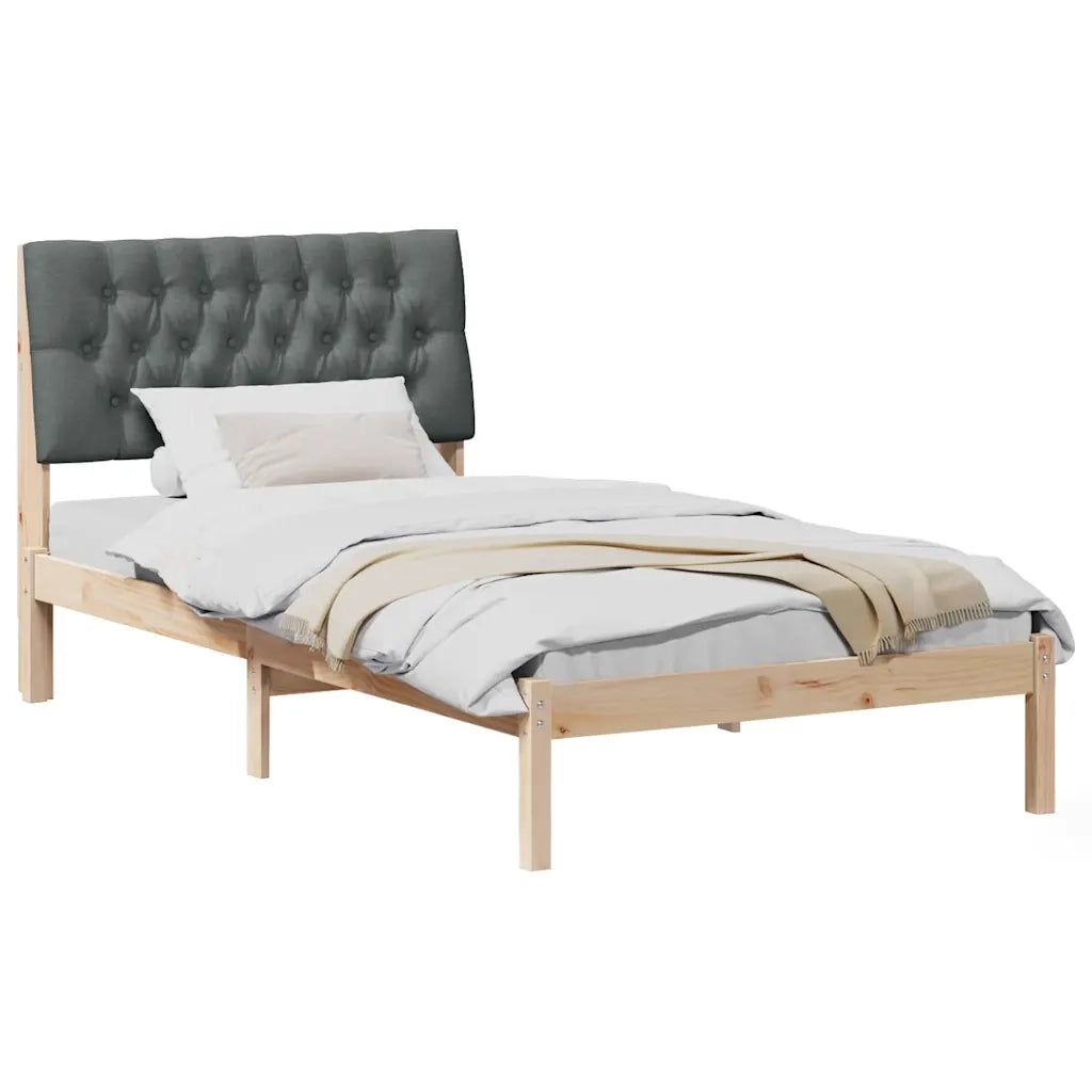 Letto con Testiera Rivestita con testiera Marrone 100 x 200 cm 878840