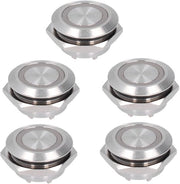 Drukknopschakelaar Acqua Resistente - 19 mm - Indicatore LED - Mini Rilascio Automatico - Adatto per Applicazioni Elettroniche - Rosso