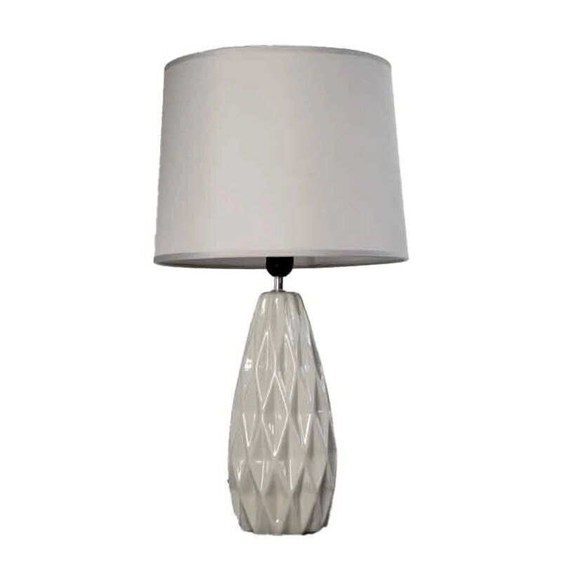 LAMPADA DA TAVOLO CON BASE IN CERAMICA 34X34X62.5 IN COLORE TORTORA